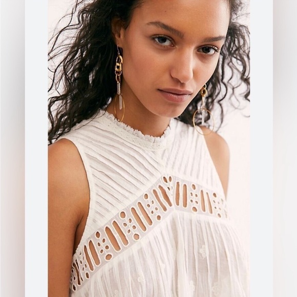 Free People Eloise Embroidered Eyelet Tunic FP One - Picture 2 of 7